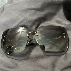 Miu Miu sunglasses - UAG-0A7 , Green Brown Havana Frame, Green Grey Lens